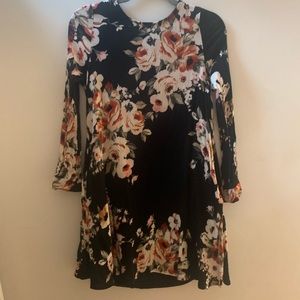 Altar’d State Black Floral Swing Dress
